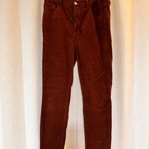 LOFT Rust Corduroy Trousers